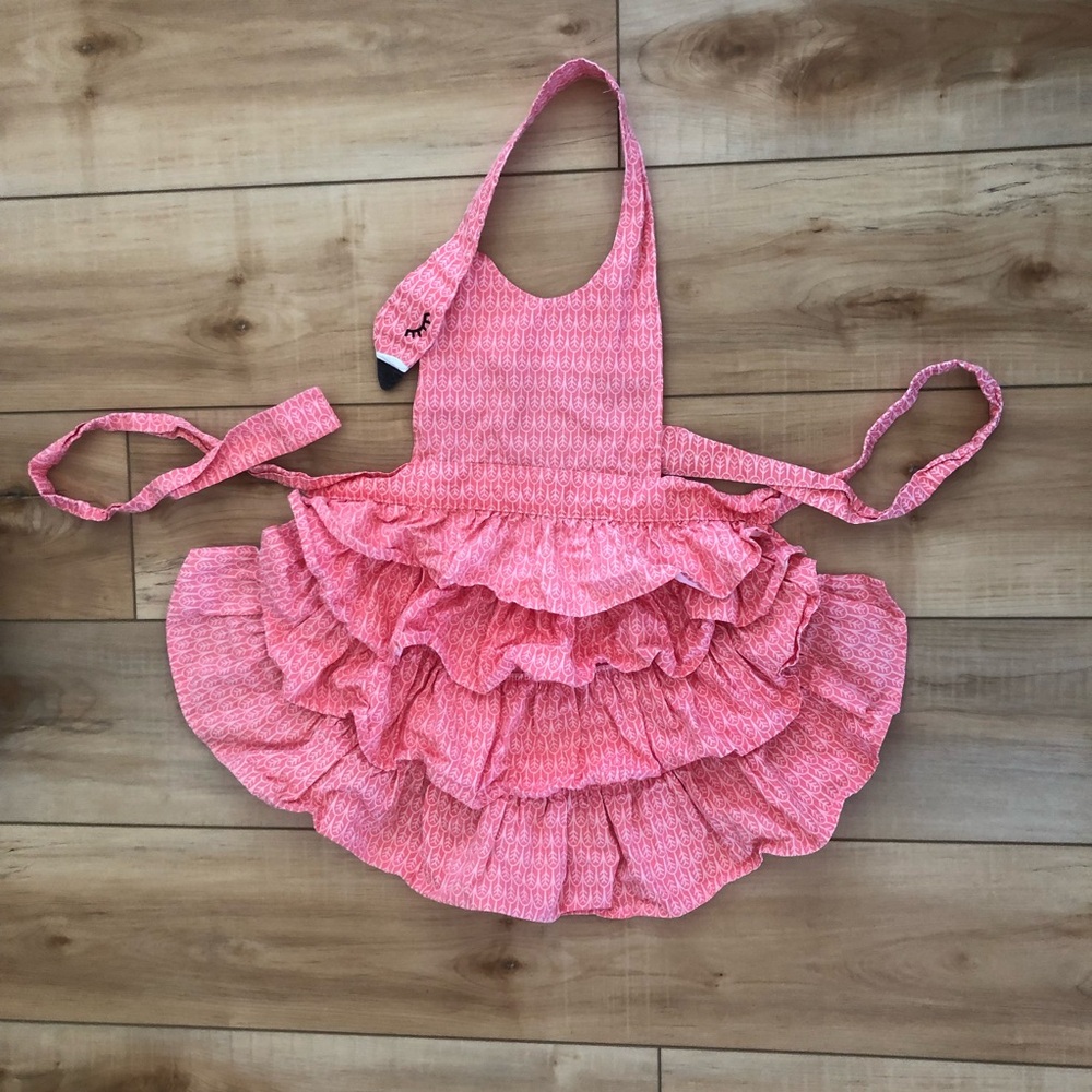 Pink Flamingo Ruffled Kids Apron - Picture 11 of 11